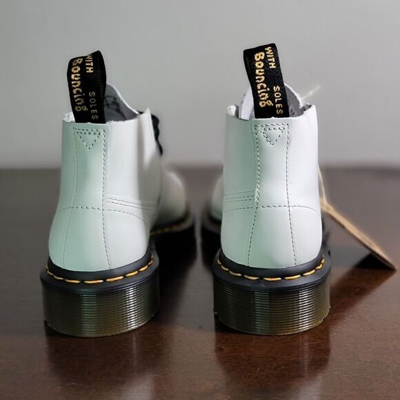 Dr. Martens Church Smooth Leather Monkey Boots White Brown Size 5 Combat Air New - Picture 7 of 16